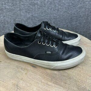 Vans Authentic Decon Snake‎ Skin Black Leather Sneakers Size Men 7 Women 8.5